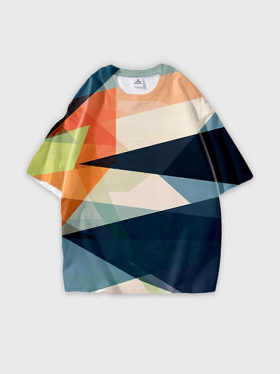 T-shirt round neck Pattern loose short sleeve B1767