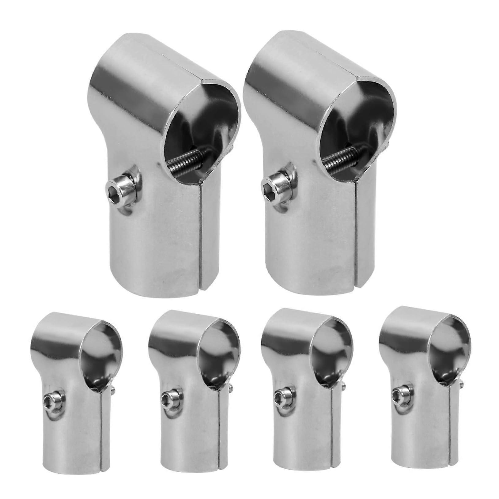 6 Pieces Pipe Connectors Chain Link Fence Fitting for Constructions Sturdy End Rail Clamps for Versatile Applications