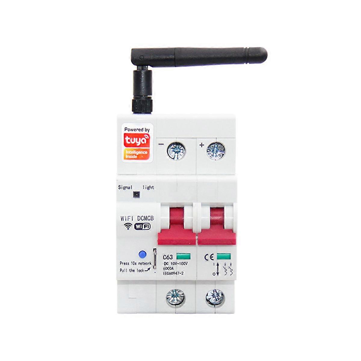 Tuya Smart Life WiFi DC Smart Circuit Breaker Voverload Short Circuit Protection with Home for Smart Home A