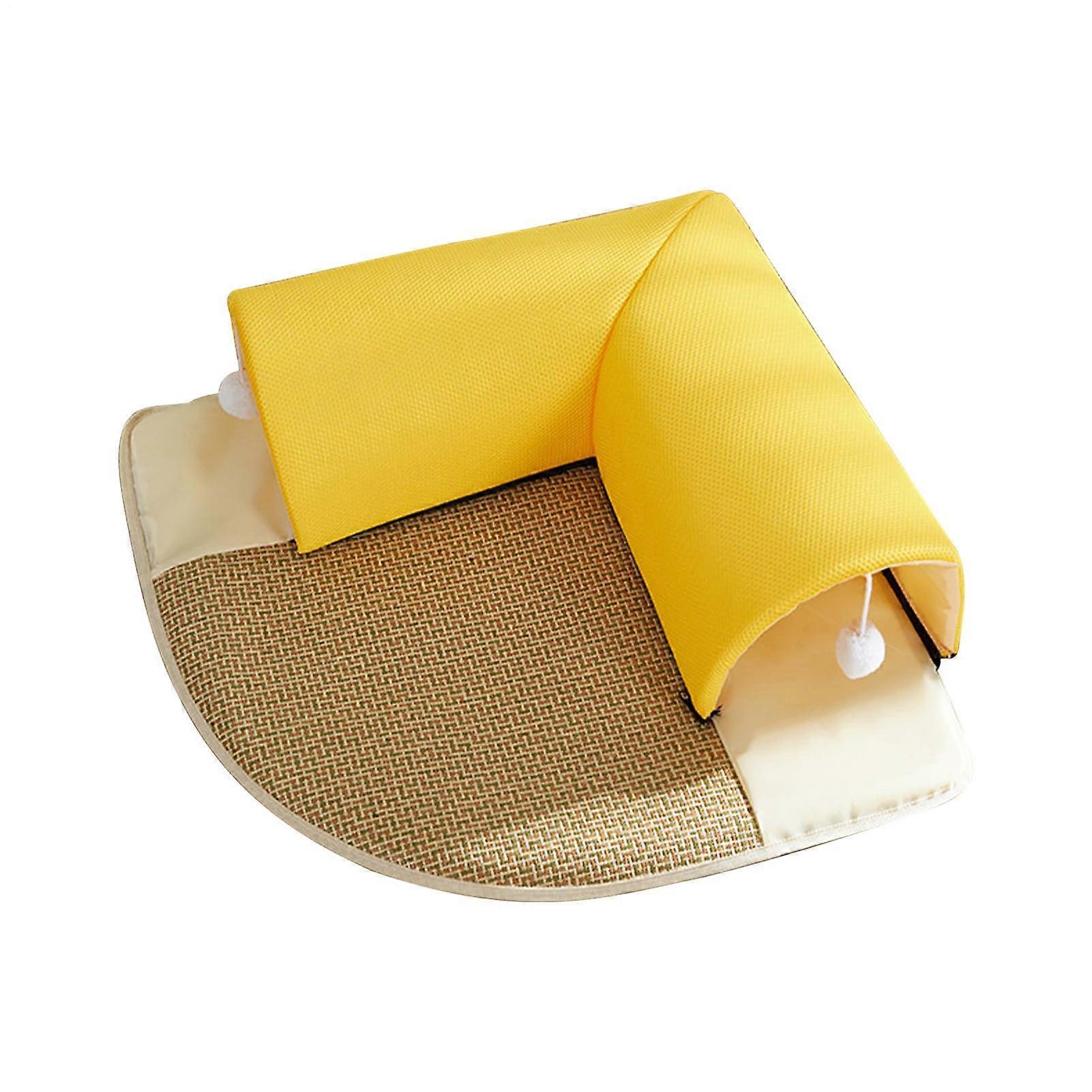 Cat Tunnel Bed with Cooling Pad, Washable 2-in-1 Cave Style with Removable Cushion for Cats, Travel and Home Use