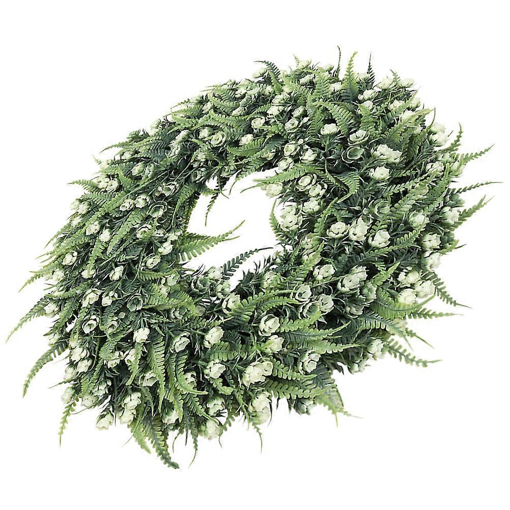 Artificial Flower Wreath with Green Leaves for Decoration Made of Plastic Durability Ensured 1 Piece