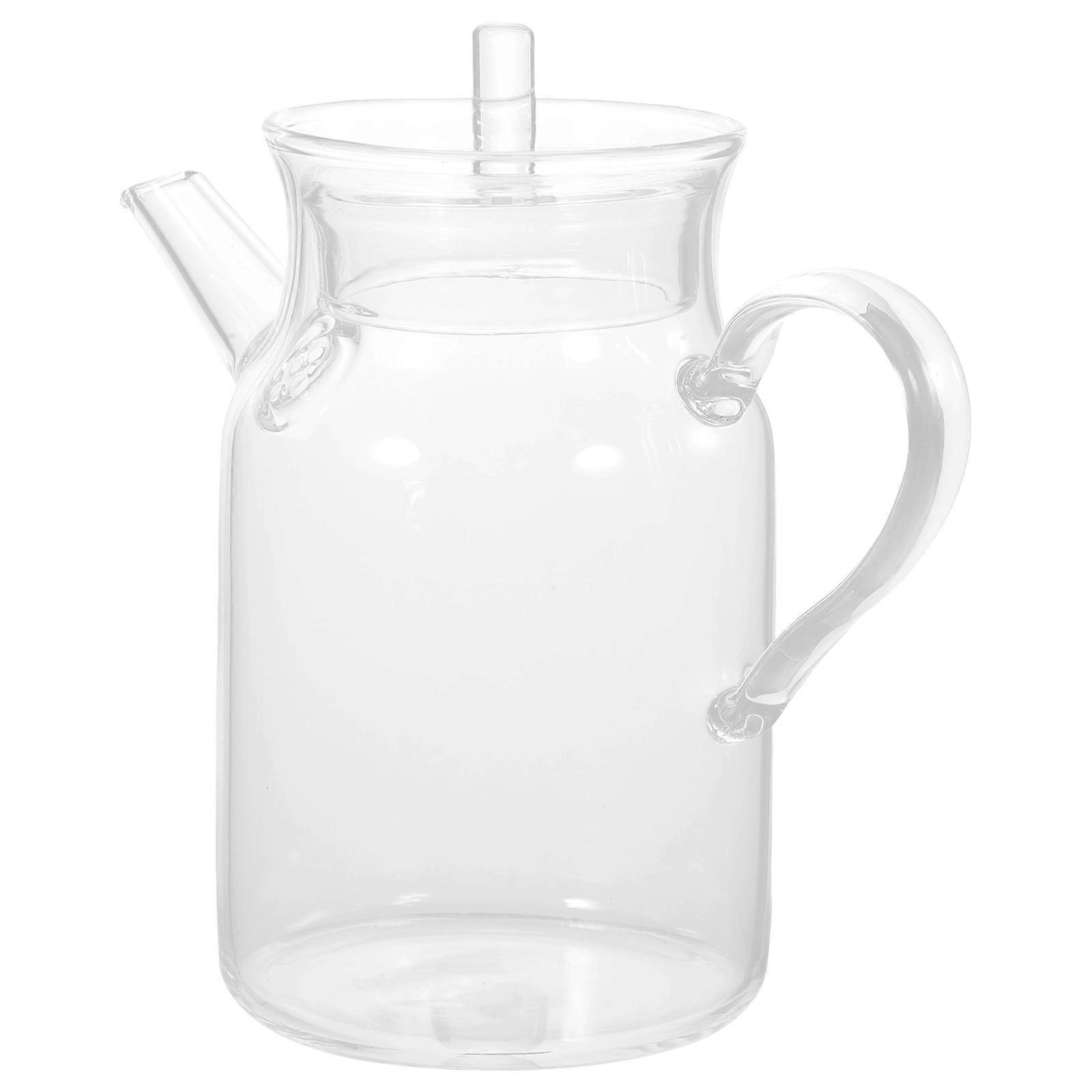Heat Resistant Glass Teapot for Portable Office Use – Ideal for Flower, Fruit, and Kung Fu Tea, Random Handle Style