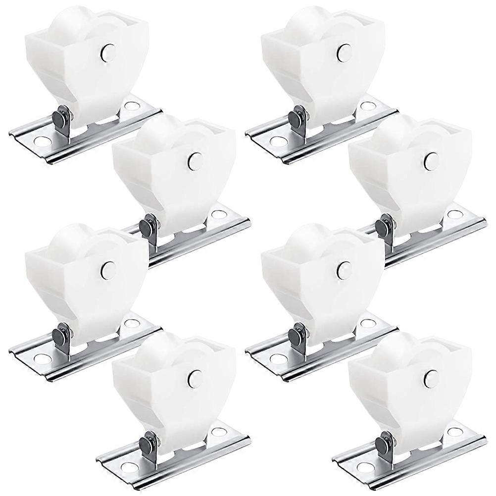 8pcs Drapery Hardware Easy to Install Curtain Pulleys Smooth Roman Shades Cord Lock