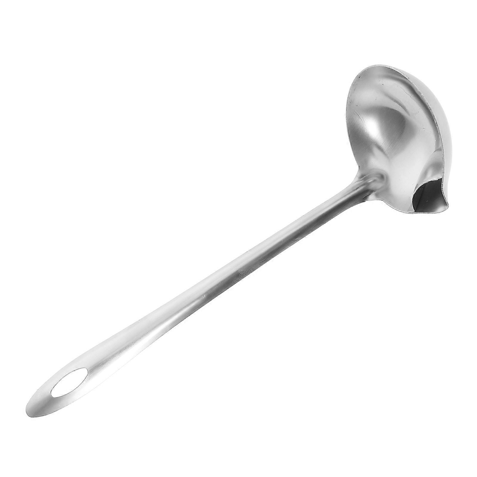 Grease Catcher Kitchen Tool Fat Separator Spoon Stainless Steel Silver Color Long Handle Design For Healthy Cooking 1Pack