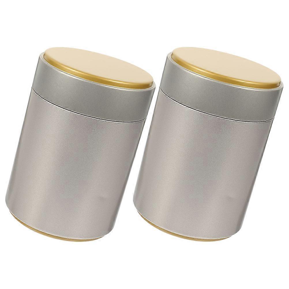 Multi Tinplate Tea Canister Airtight Storage Jar with Lid for Kids Wide Mouth Large Capacity 2pcs