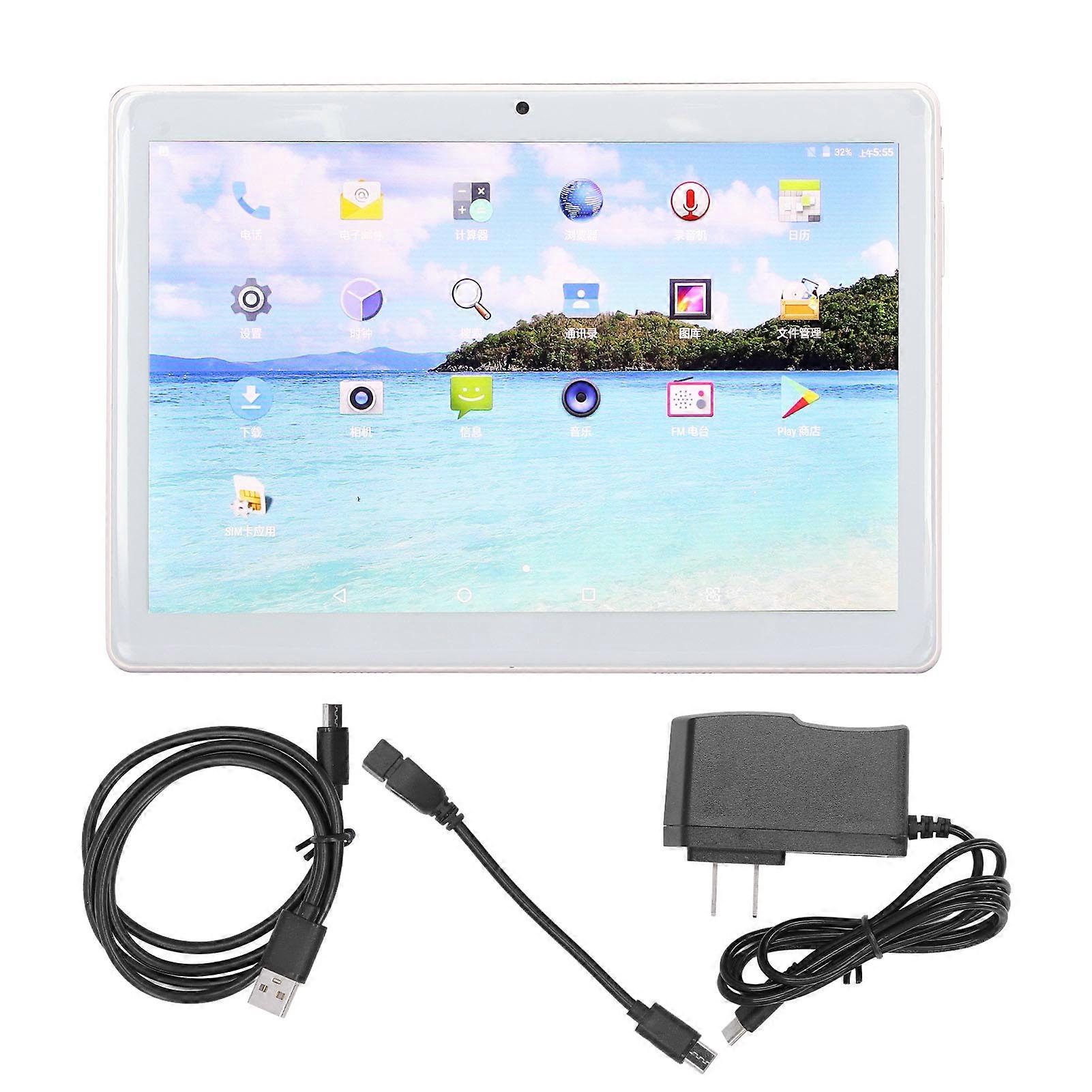 Smart Tablet for Android 7.0 10.1in IPS HD 2GB RAM 32GB ROM Quad Core Tablet 100‑240V US Plug