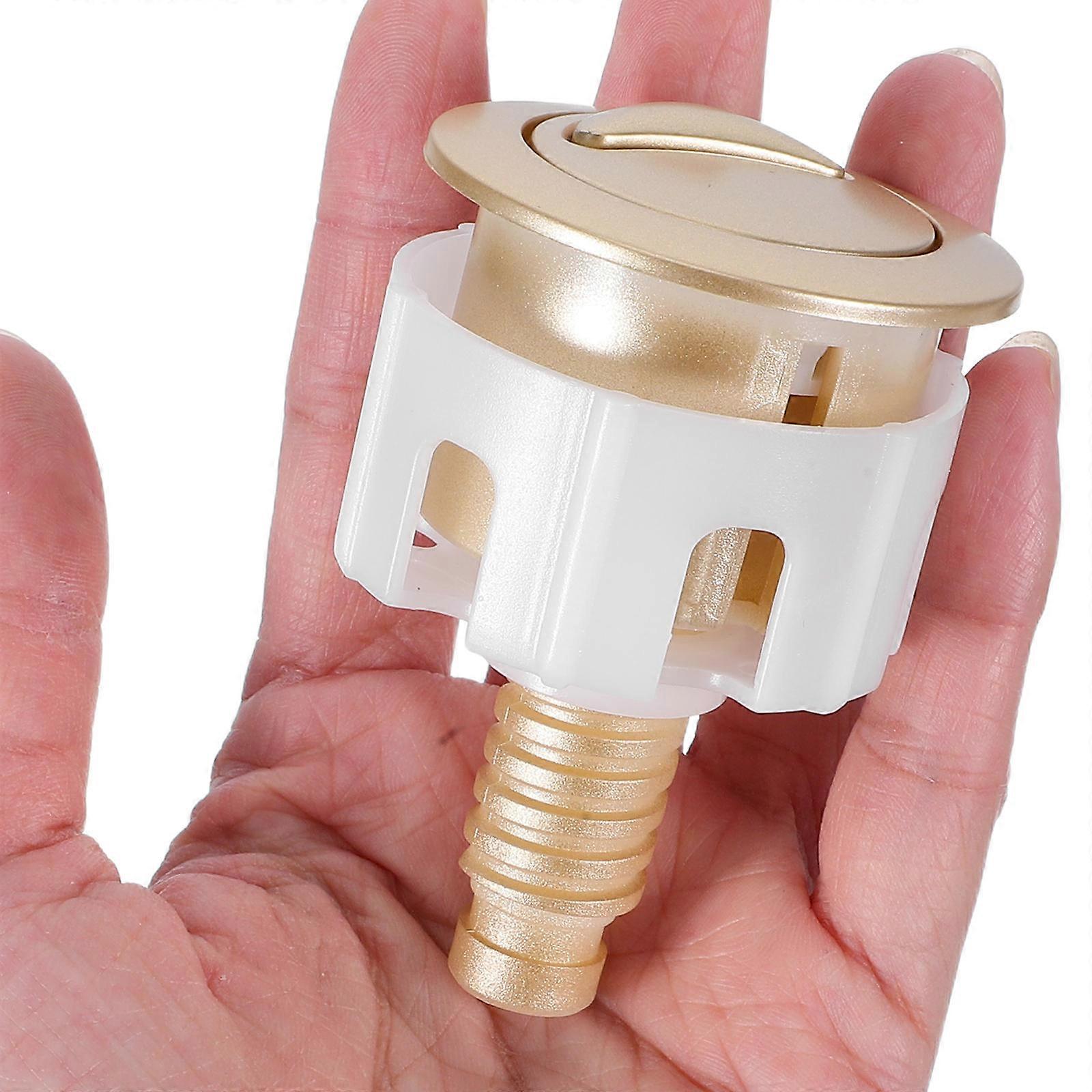 Universal Toilet Button Flush System Golden Color 7.00X4.80X4.80cm 1Set