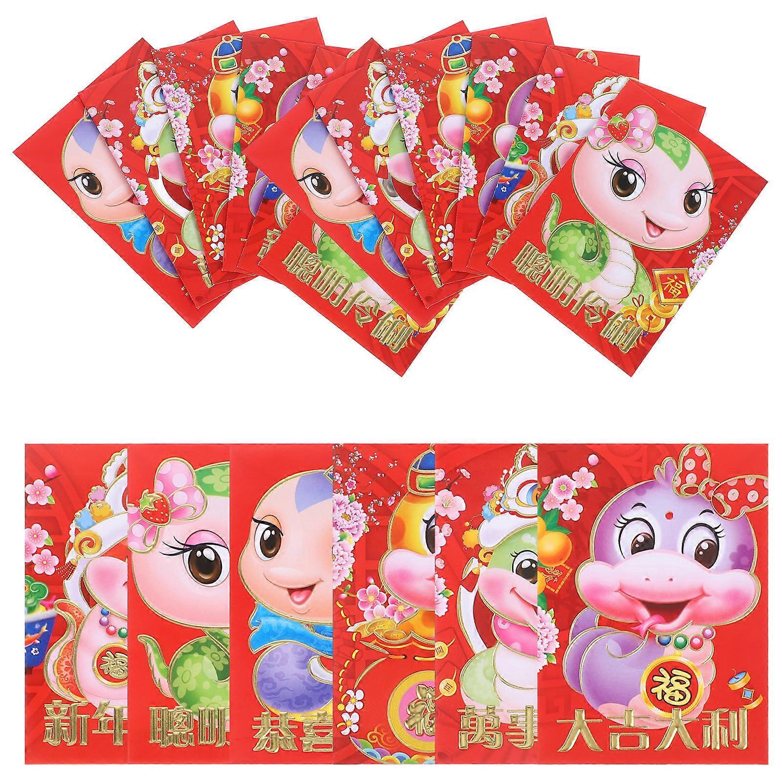 Lunar New Year Money Envelopes Chinese New Year Red Envelopes Gifting Occasions Versatile Design Large Capacity 60Pcs