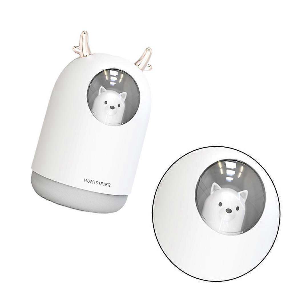 USB Night Light Humidifier with Animal Pattern for Home Use Portable Mini Size White ABS and PP
