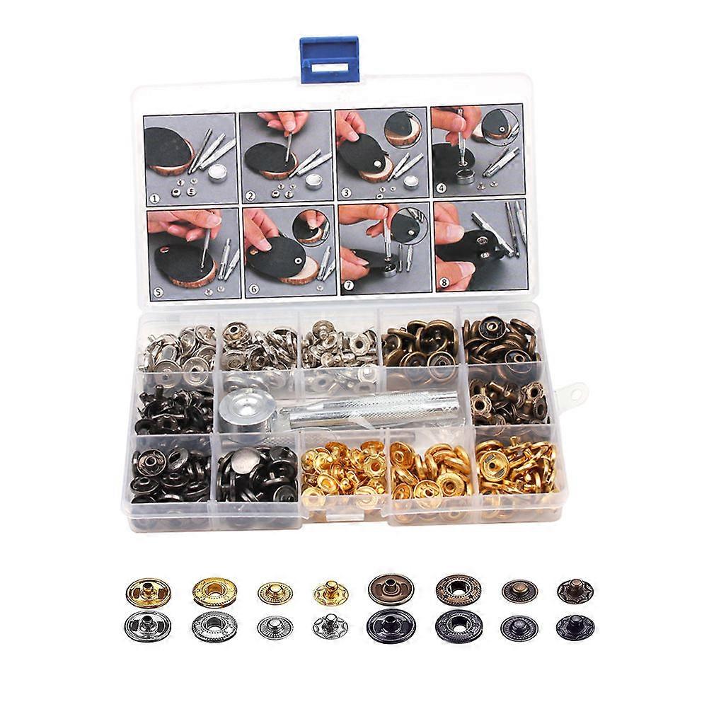 1 Set DIY Snap Button Fastener Kit with Tools – Decorative Clothing Fasteners in Premium Colors for Easy Repairs and Crafts on Shirts and Apparel