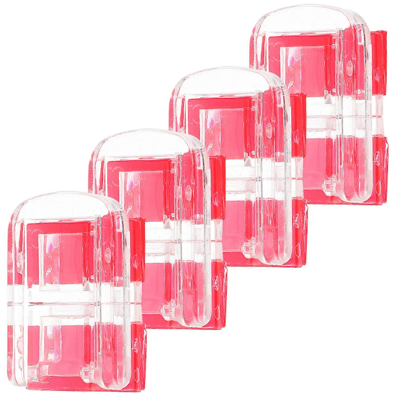 4pcs Self Adhesive Acrylic Hasp Locks for Jewelry Boxes & Cabinets – Transparent Secure Latch, No Drill Installation, Pet Access Prevention