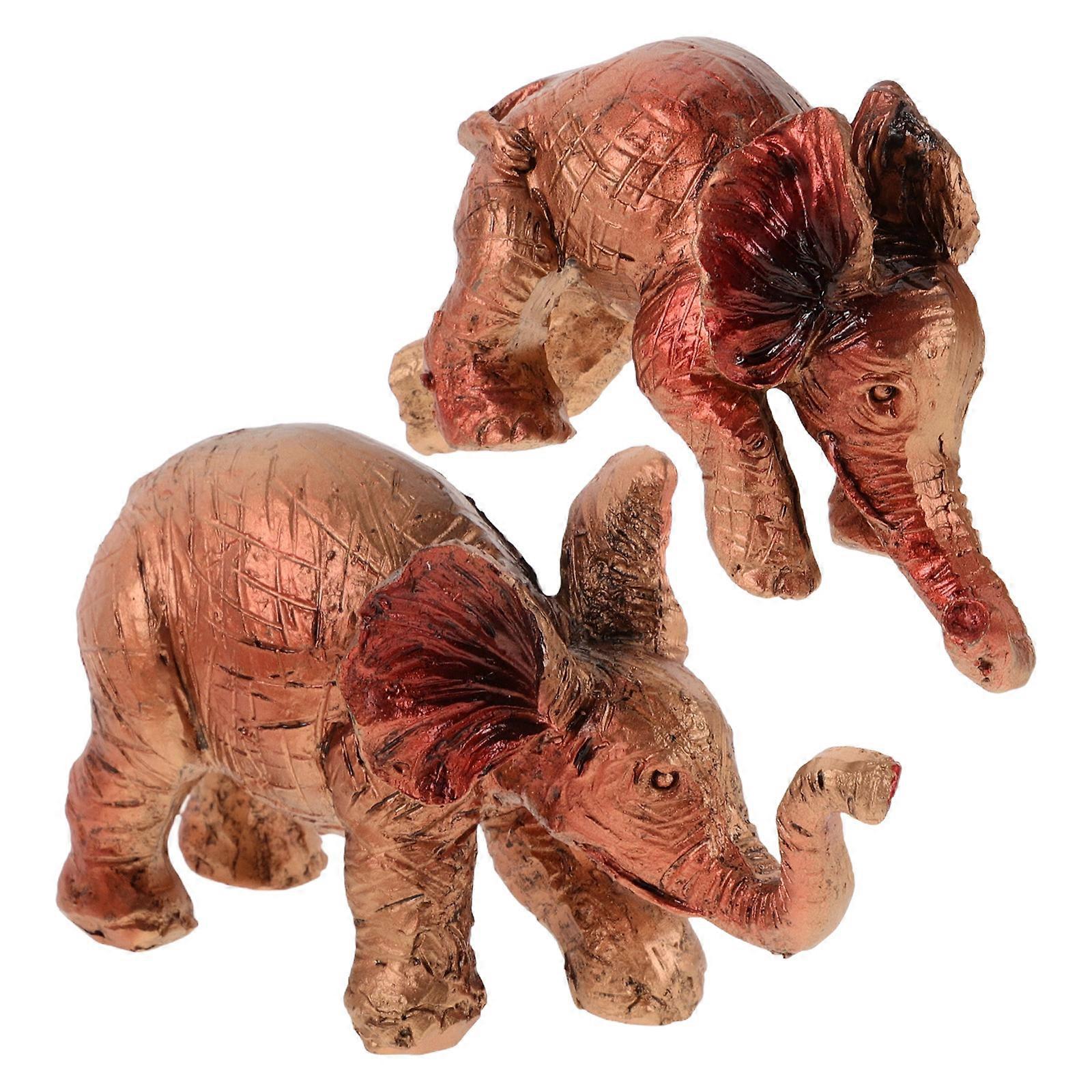 Elephant Resin Figurine for Home Decor in Coffee Color Unique Design for Indoor Wall Decoration 6.5 Inches