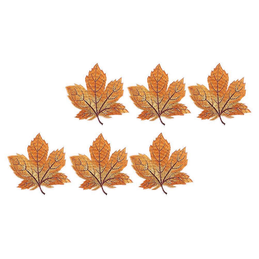 Creative Maple Leaf Patches for Dresses Diy Accessories Made of Fine Quality Material 6Pcs