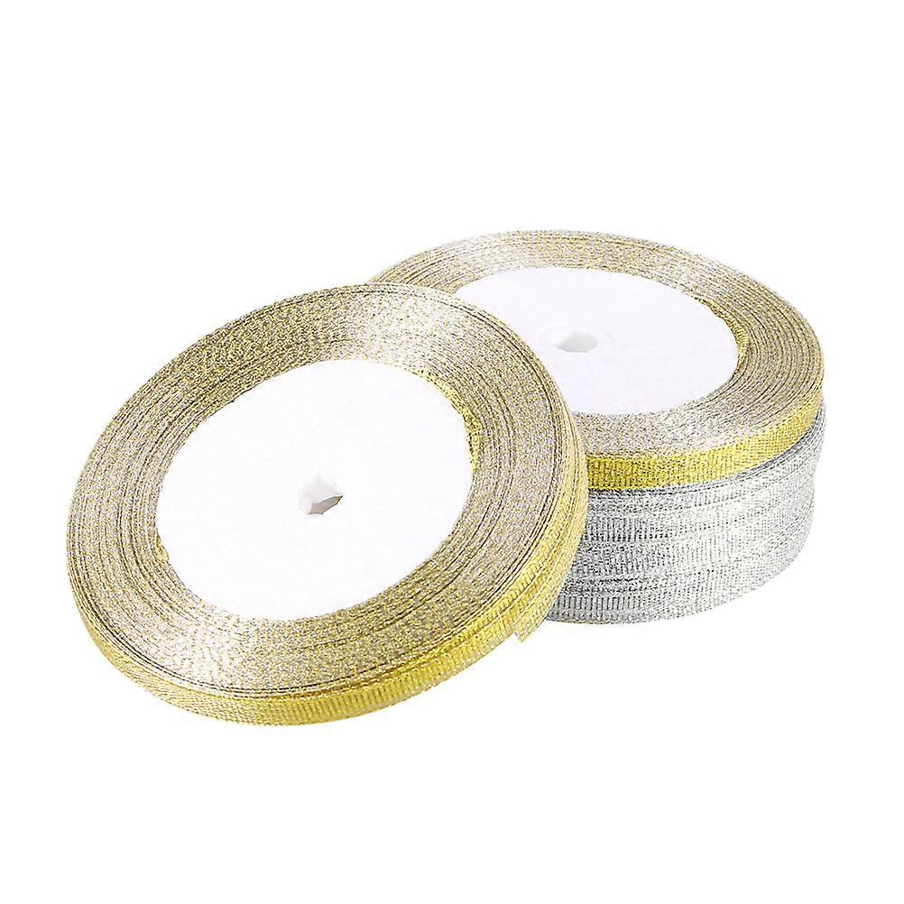 Metallic Color Glitter Ribbons For Package Design Excellent For Crafts Activities 2200cm Long 0.6cm Rolls