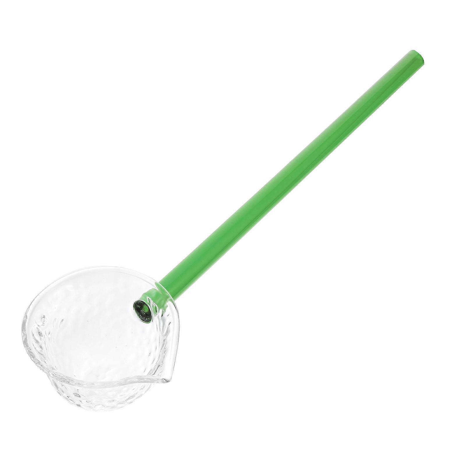 Clear Tea Spoon for Home with Synthetic Material Green Color Easy to Clean and Comfortable Grip 7 Inch