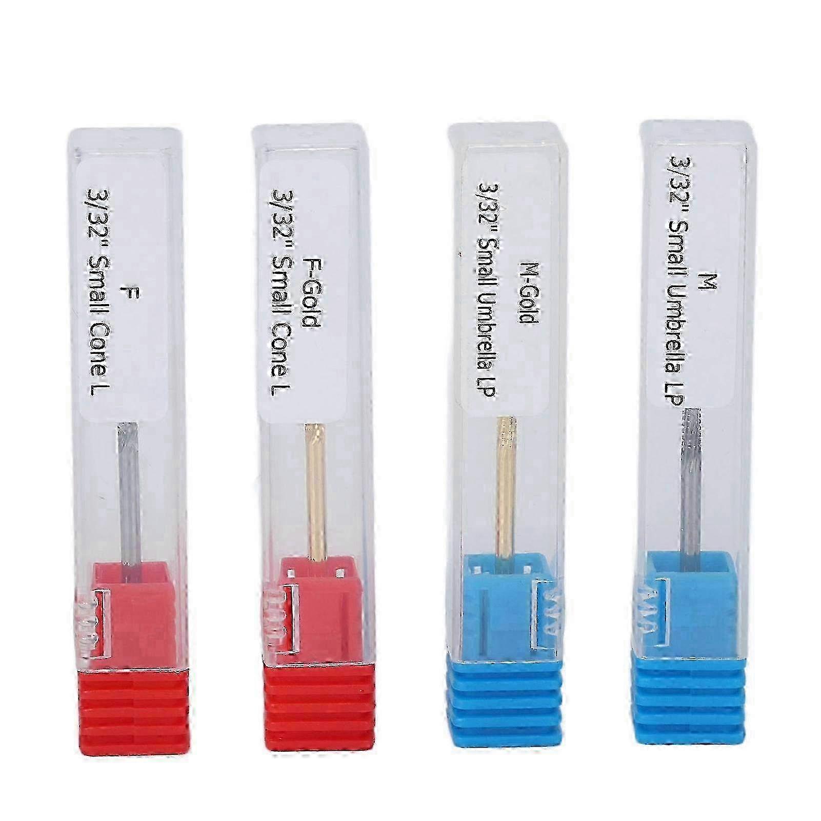 4-Piece Nail Drill Bits Set with Tungsten Steel - Universal Grinding Tools & Nail Glue Remover for Professional Nail Care