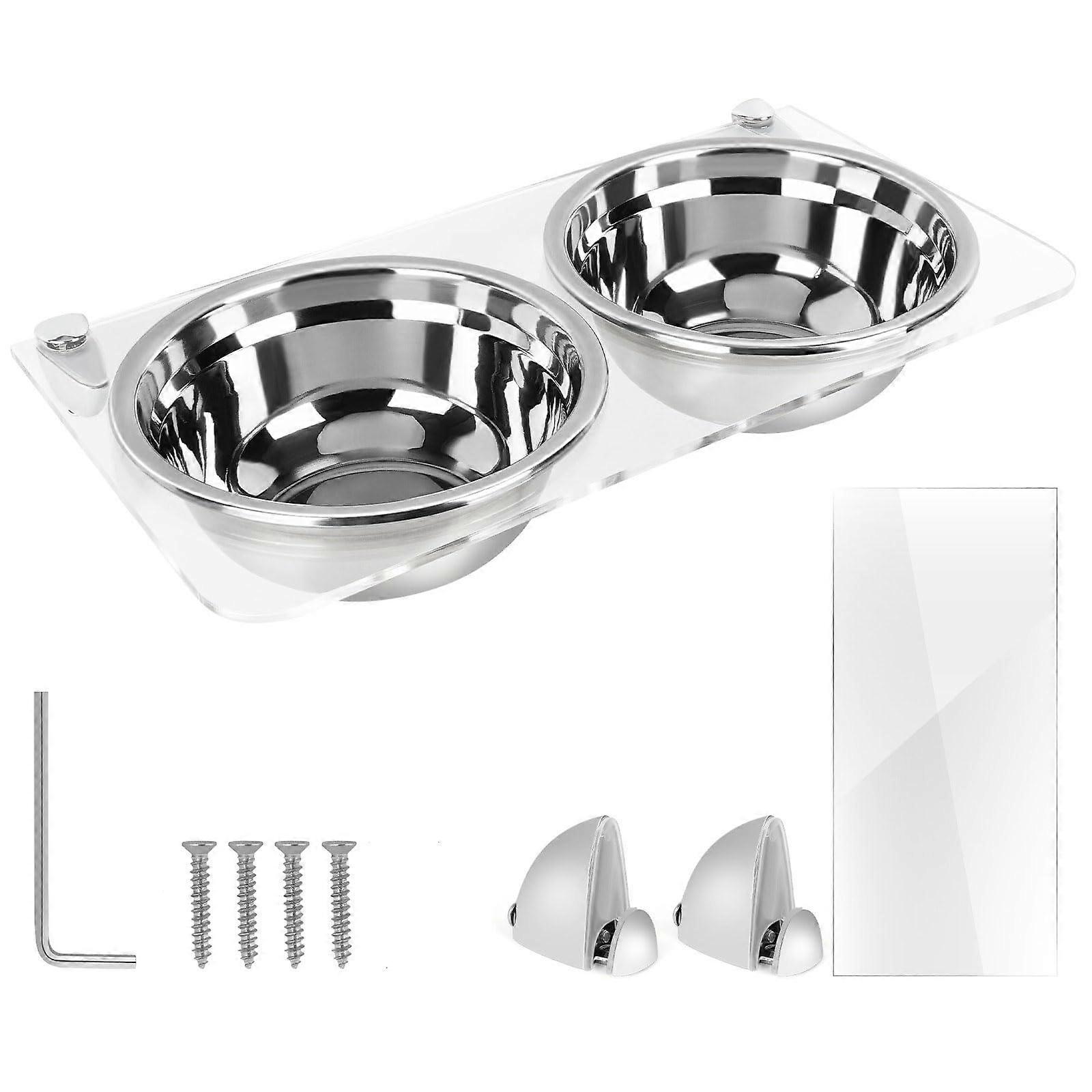 Double bowl for dogs and cats, for hanging, feeder, water bowl at the bottom Ref: 2639
