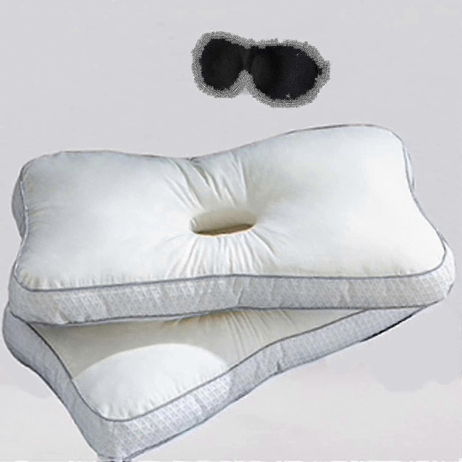 Piercing aftercare pillow for side sleepers with ear hole design