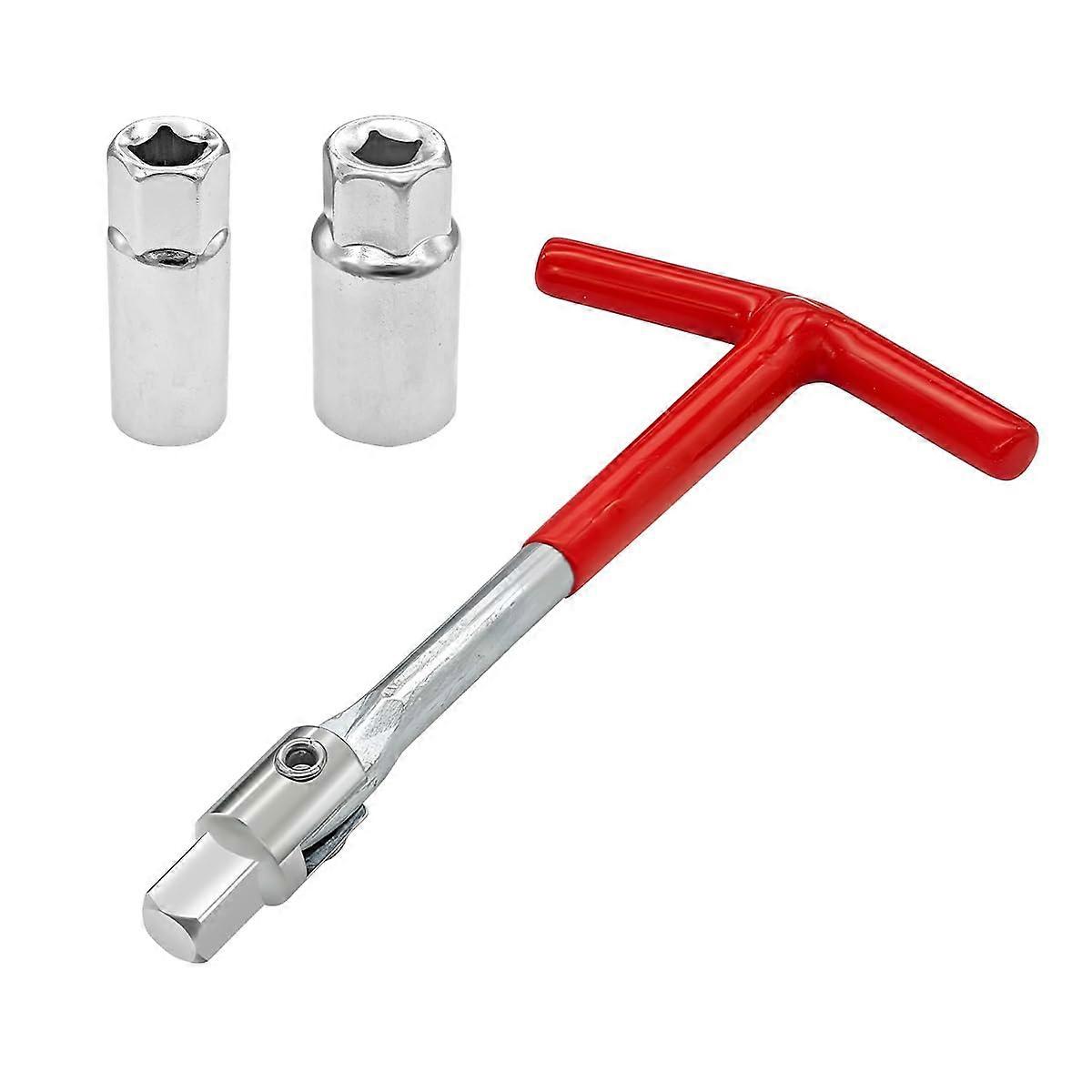 3-Piece Spark Plug Wrench Set, T-Handle Design Stainless Steel Tool for Car and Motorcycle Spark Plug Removal