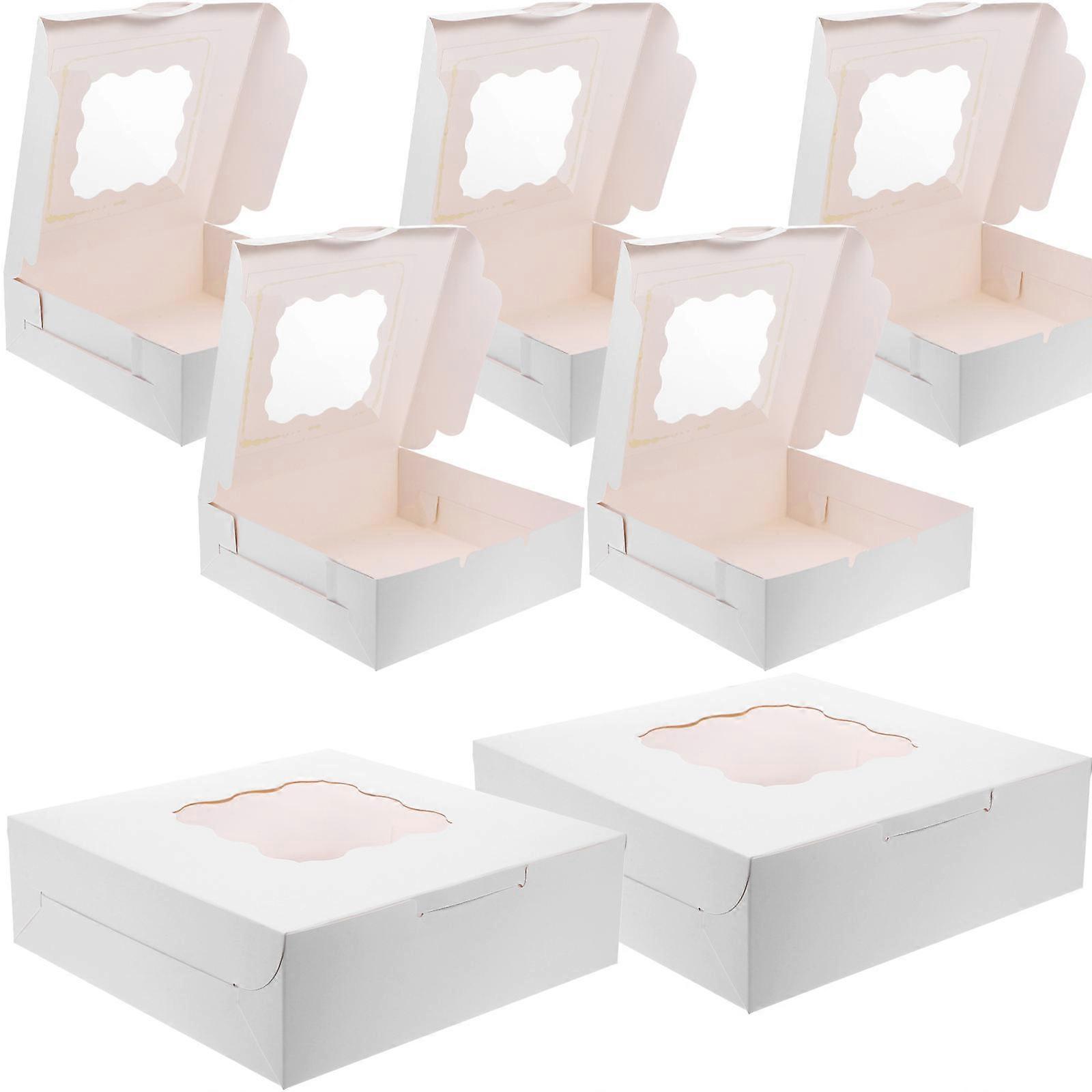 علب تعبئة الكيك تغليف المواد الغذائية حاويات مربعة آمنة للخبازين 8×8×2.5 بوصة 20 قطعة