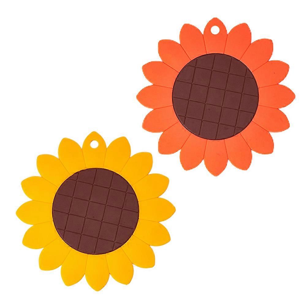 2Pcs Sunflower Coasters Made of TPE Material for Home Decorations Assorted Color
