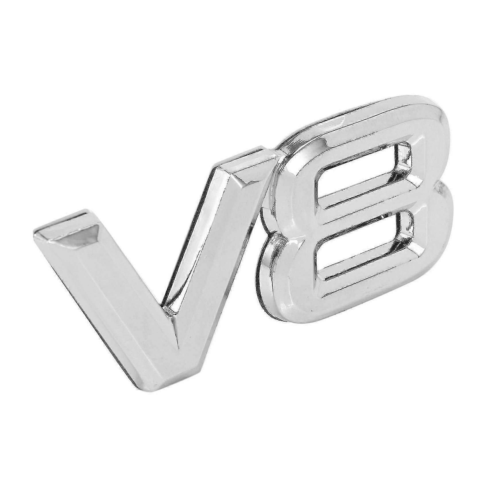 7.5x3.5cm Auto Car V8 Chrome Autocollant Badge Emblème