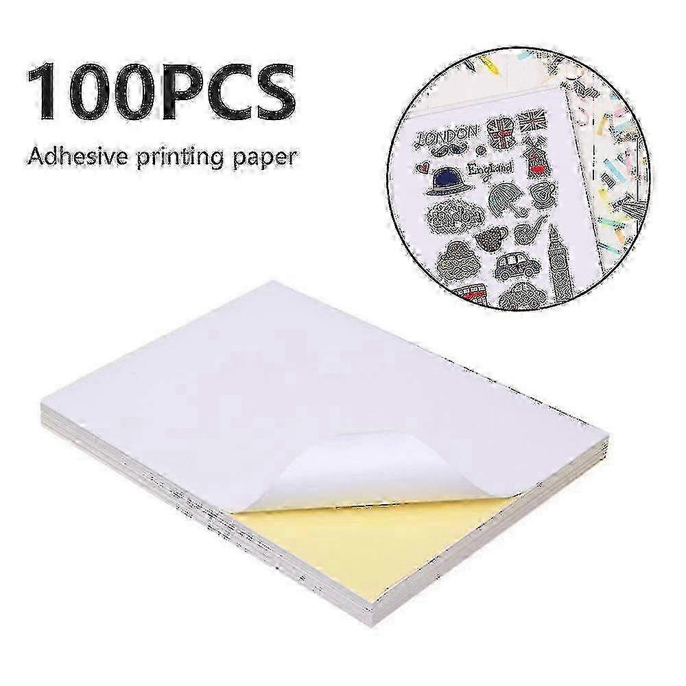 100 feuilles de papier autocollant vinyle imprimable imperméable pour imprimantes à jet d’encre - finitions blanches brillantes et mates pour l’artisanat et l’étiquetage