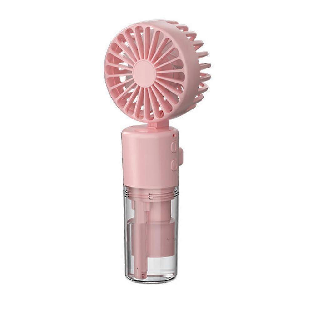 Portable Handheld Fan with Water, USB Rechargeable, Quiet 4 Speeds, Pink