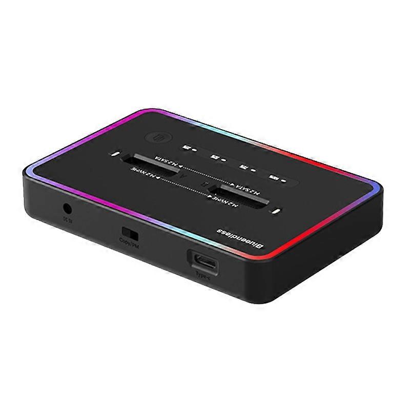 Blueendless M.2 Dual-Slot Hard Drive Base Solid State Hard Drive Box, US Plug