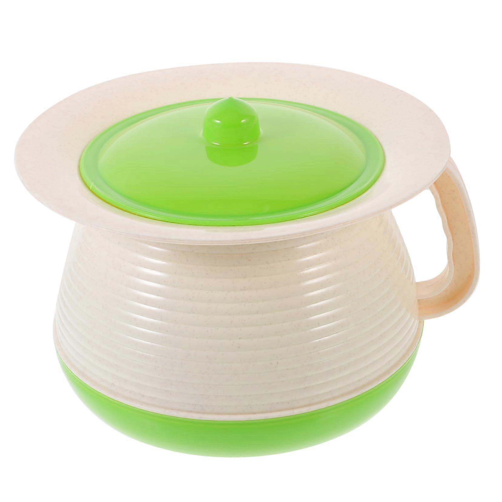Portable night pot with lid for urine container at home, portable urinal for on the go, made of durable material, odorproof and easy to clean.