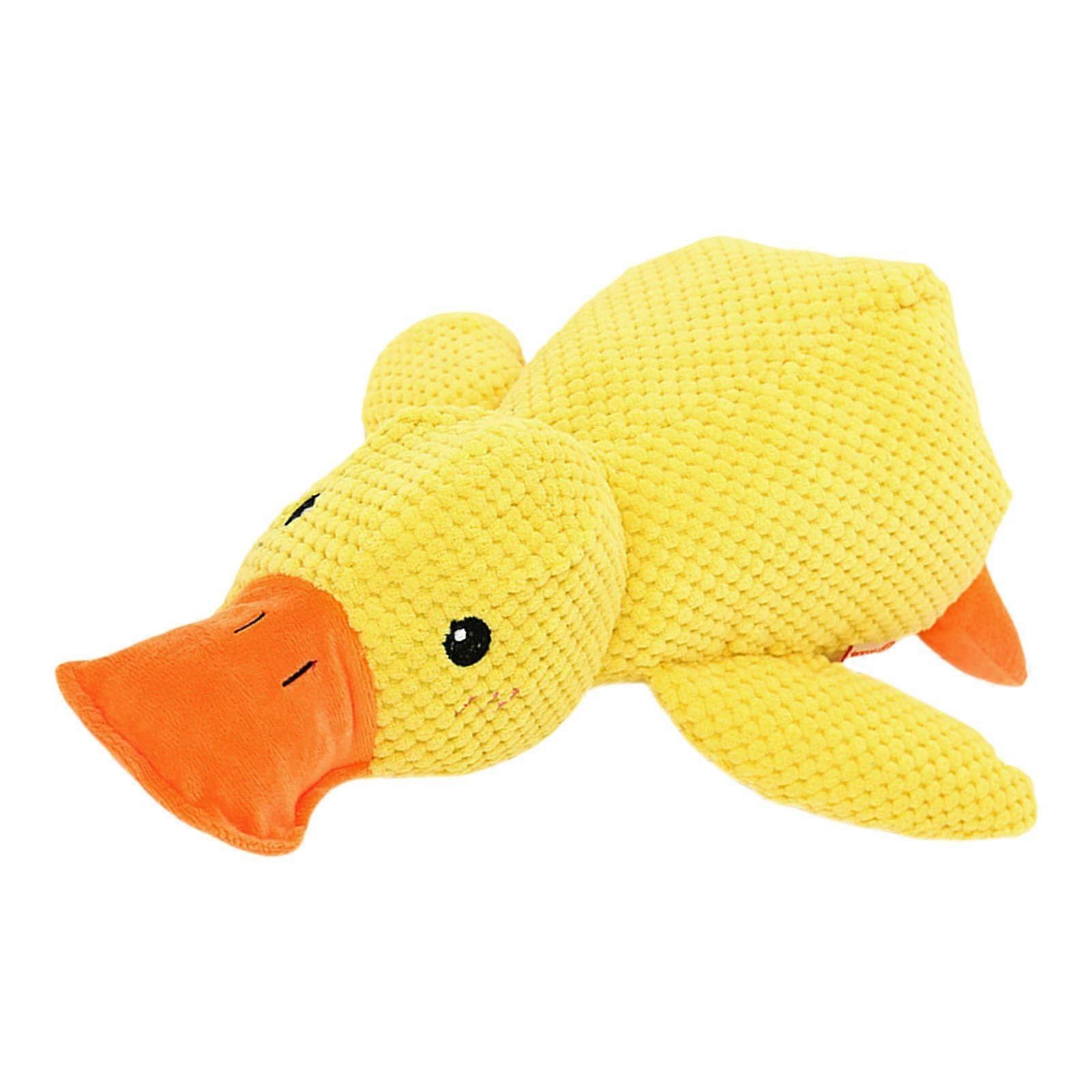 Interactive Plush Dog Toy DuckShaped Puppet for Aggressive Chewing, Plush Duck for Training and Play, Yellow Squeaky Dog Toy
