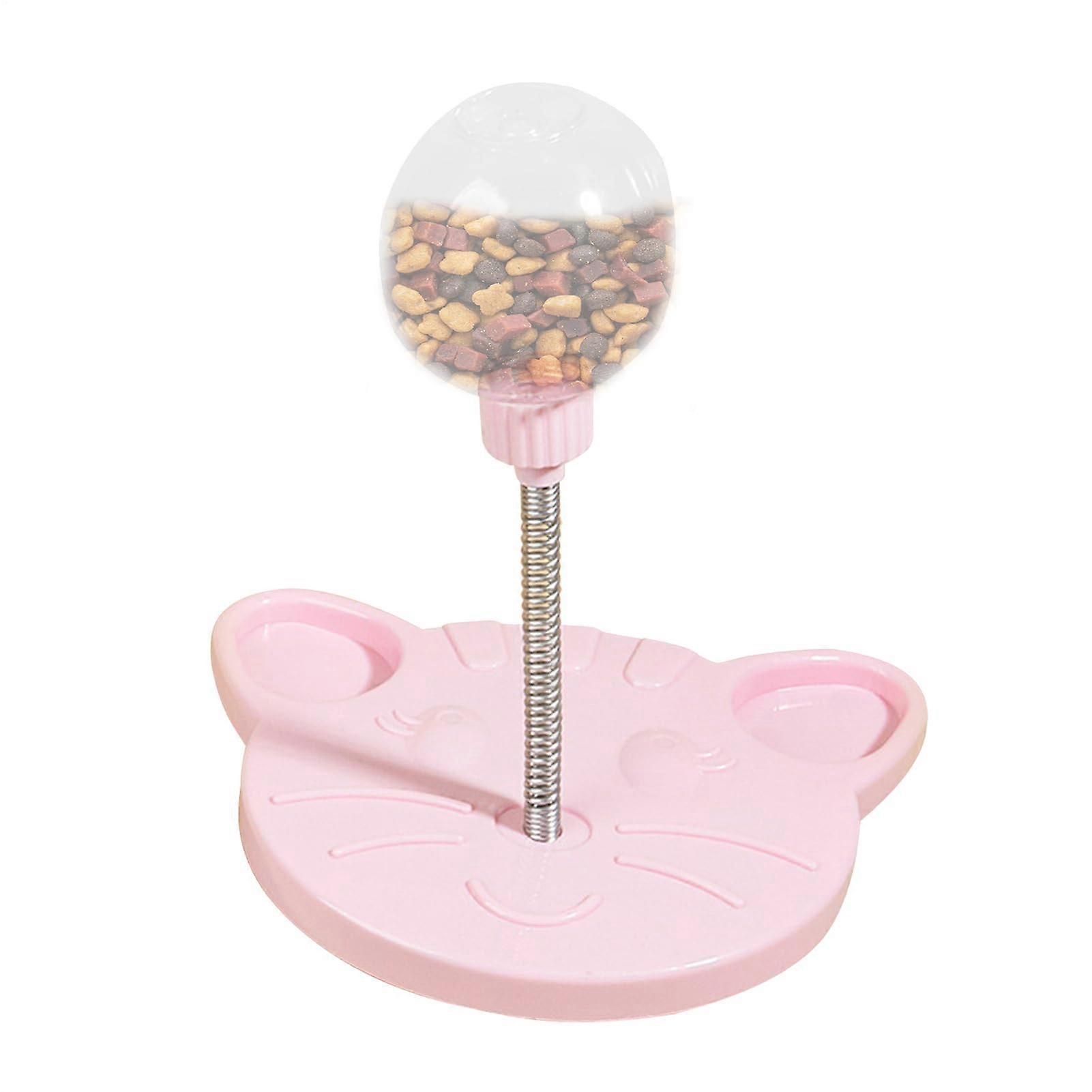 Interactive Pet Snack Dispensing Ball – Inflatable Food Puzzle Toy for Slow Feeding, Pink Color, Durable Material