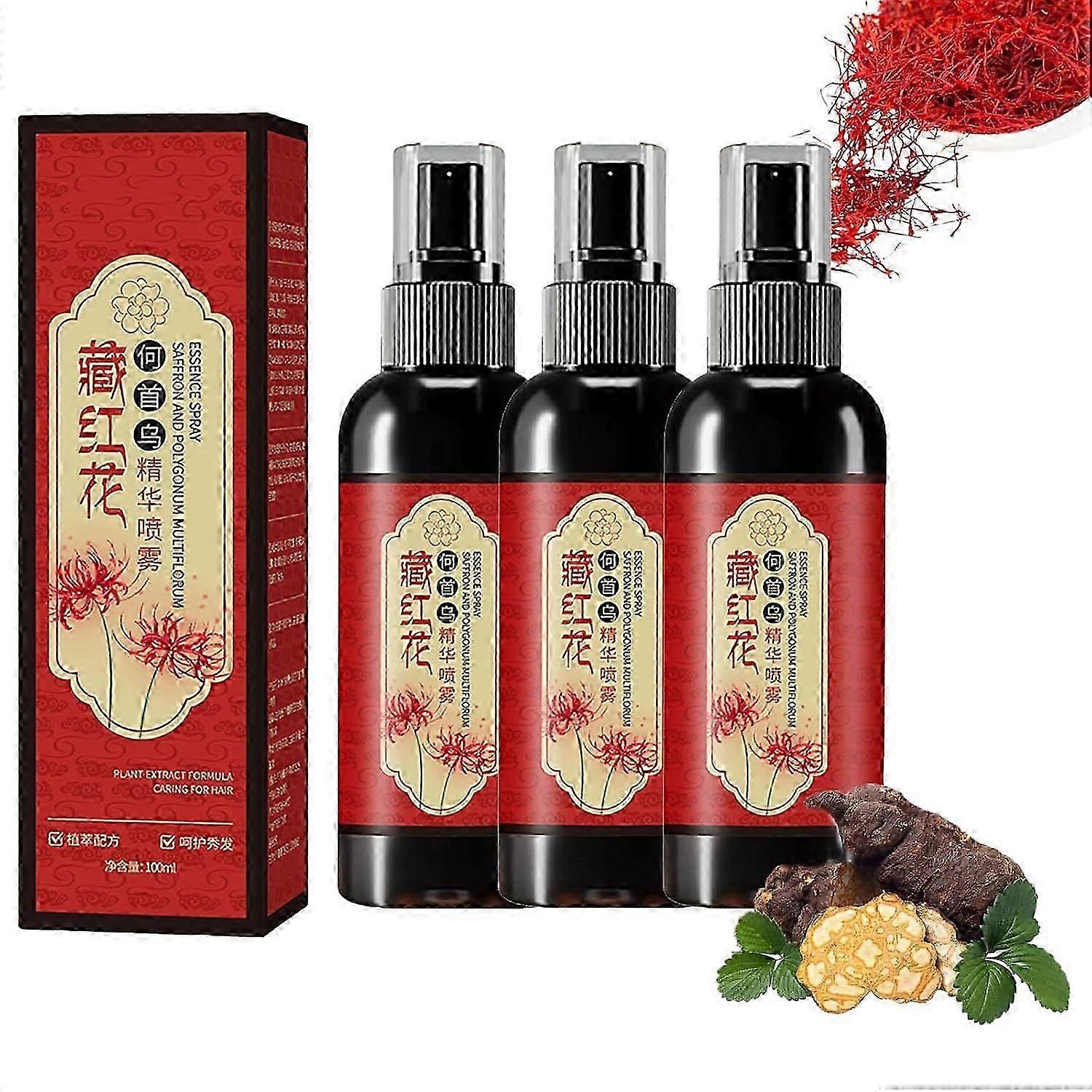 Saffron Essence Spray, مصل الشعر المستخلصات العشبية, الزعفران ورذاذ Multigonum Essence Spray, مضاد للفقد تقوية جذر الشعر, غير مجعد, Preven