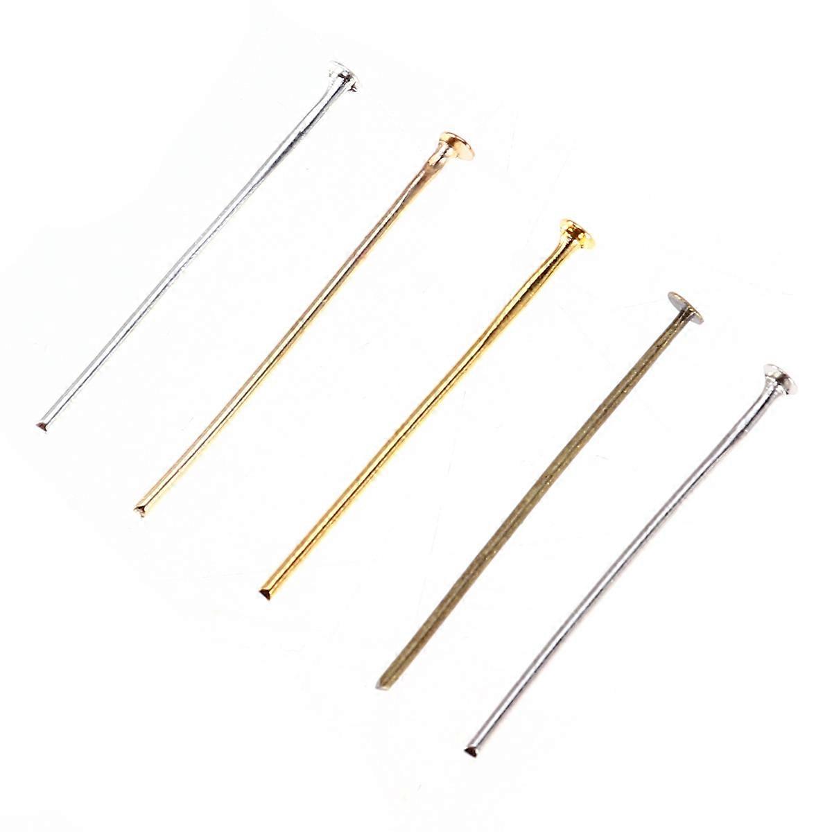 Alloy T-shaped Scalp Needle for Jewelry Making Assorted Color 5 Packs