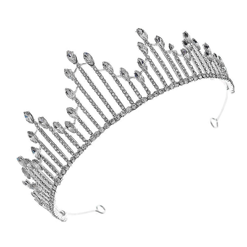 Silver Rhinestone Crowns for Decor Featuring Bride Tiara Headpiece