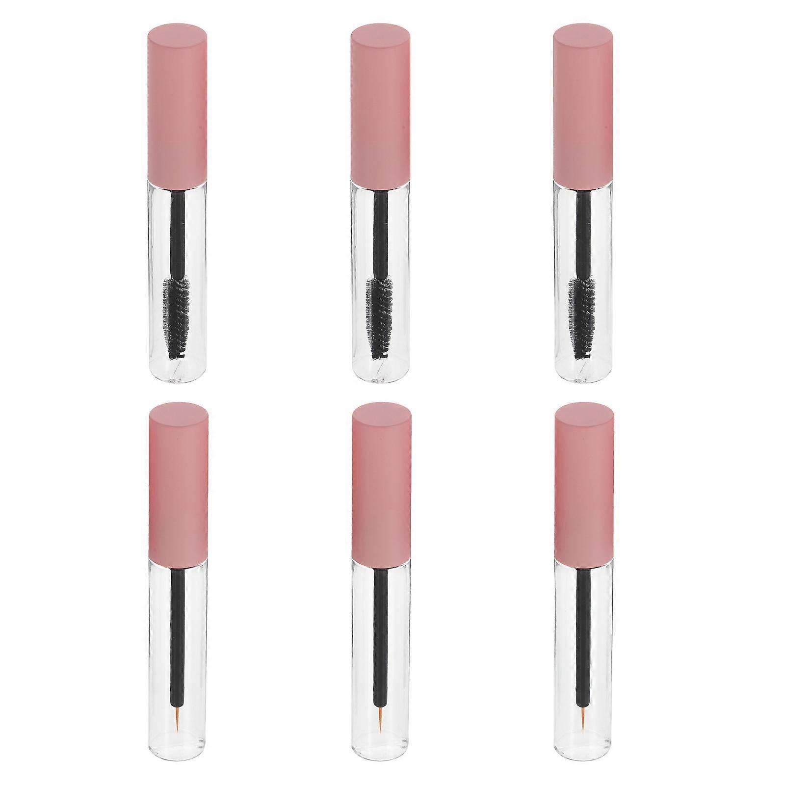 6pcs Empty Mascara Tubes with Eyelash Wands and Small Shadow Tip Liner Containers