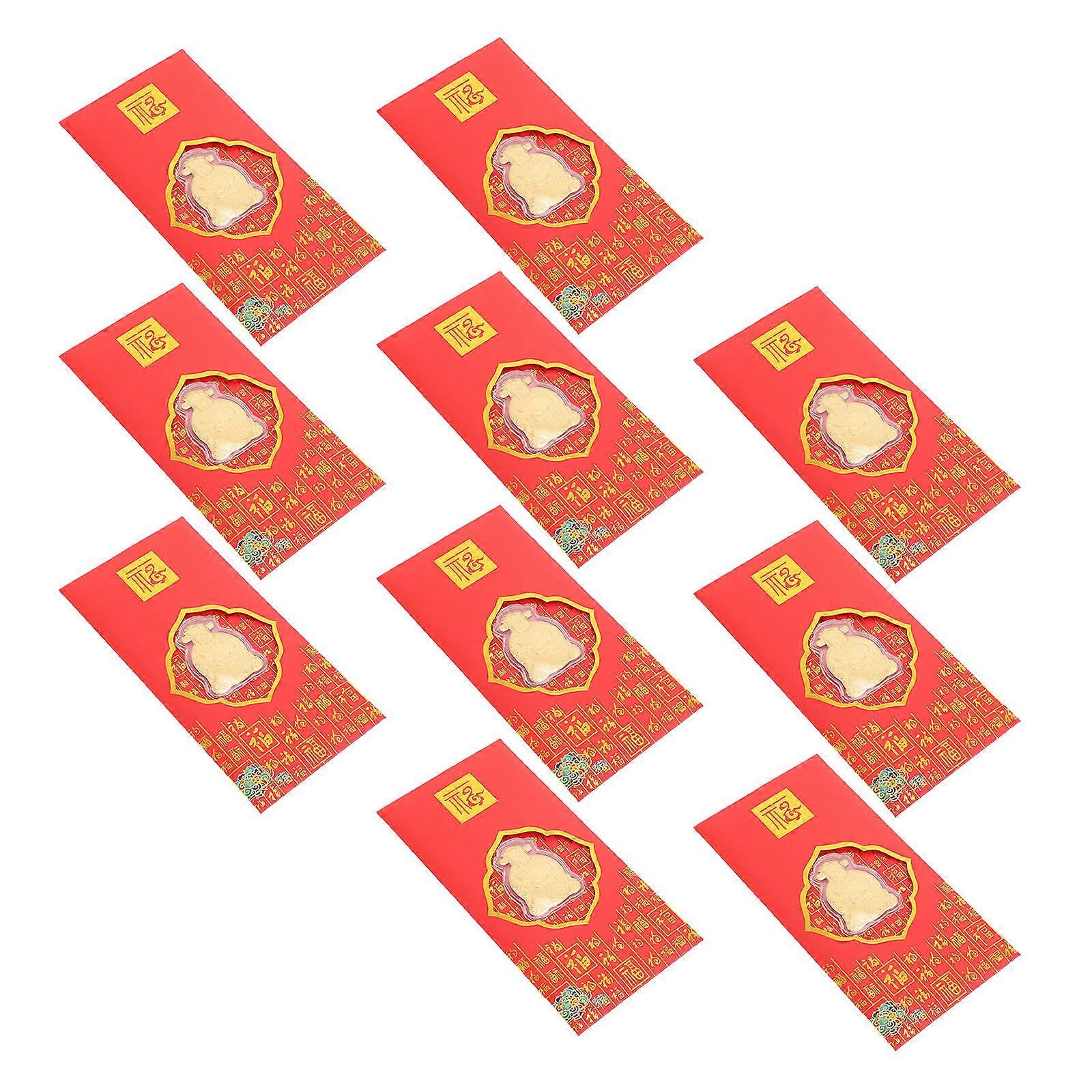 Creative Red Envelopes 10Pcs Red Imitation Gold Foil with Compact Portability for Storage