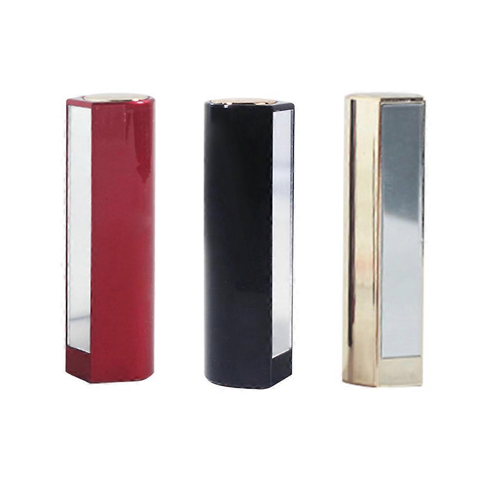 DIY Lipstick Holder With Mirror Three Pcs Diameter 12.1mm Ideal For Daily Use Bamboo Design Fillable With Lip Balm