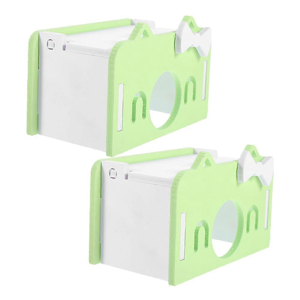 Hamster Nest 2Pcs PVC Houses For Pet Owners Training Occasion Light Green Durable Design Sleeping Nest