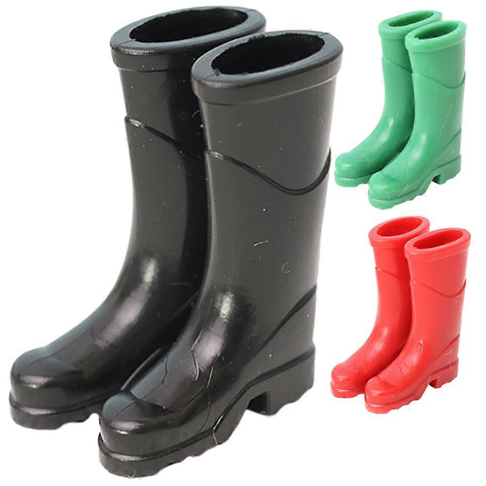 Mini Plastic Baby Rain Boots for Doll House Decor Assorted Color 3 Pairs