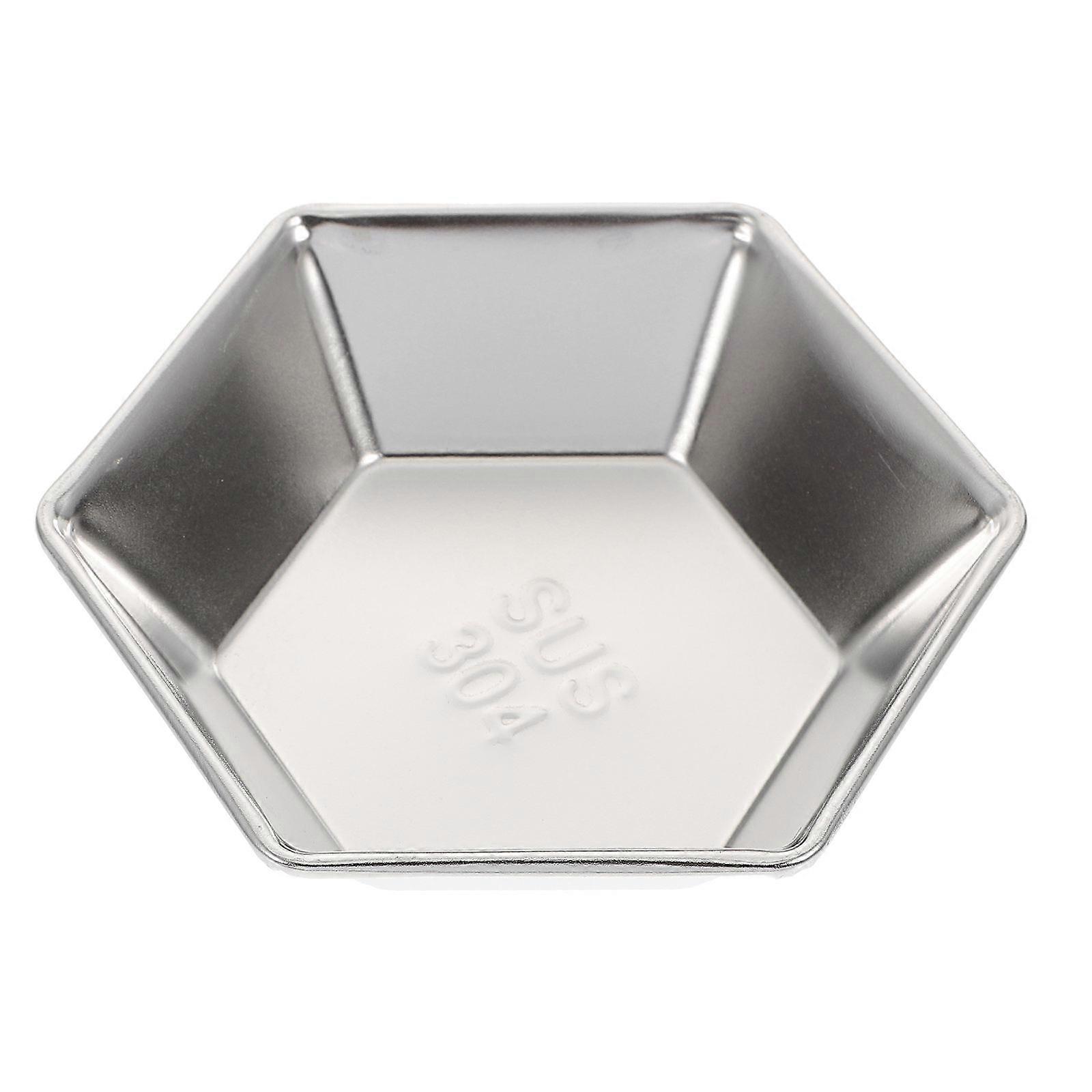 Stainless Steel Side Dish Plate 1Pack Hexagonal Shape Perfect For Family Gatherings With Material