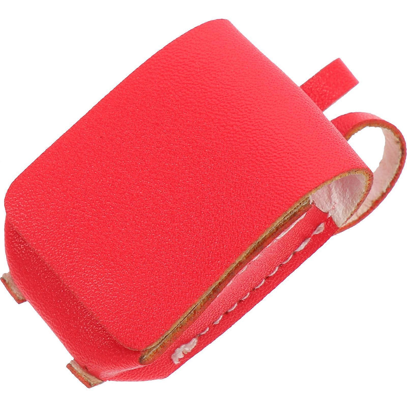 Adorable Mini House Schoolbag Model For Bedroom Decoration Red Fabric Decorative 1Set