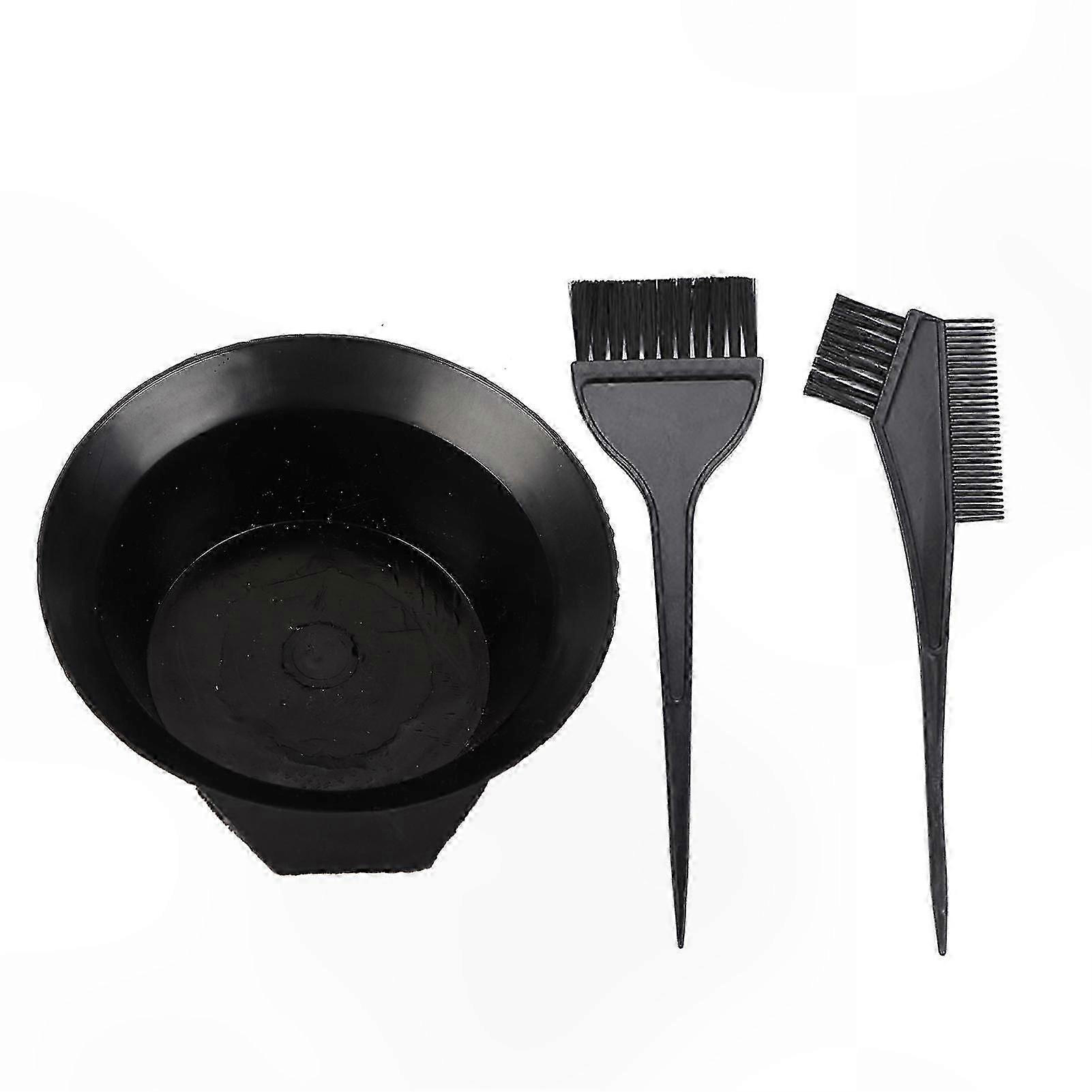 Hair Coloring Brush and Bowl Kit - 3pc Dyeing Tool Set for Salon Use