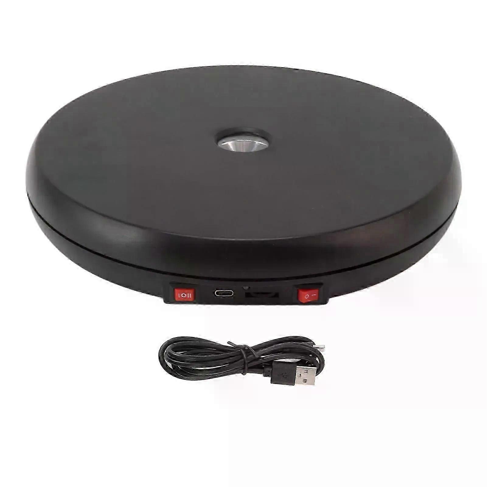 Exquisite Electric Rotating Display Table LED Light 25cm Noiseless 20kg Load Capacity Turntable Display Stand for Jewelry