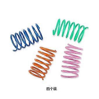 2025 Colorful Springs Cat Toy Interessant Verveling Veilig Small Springs Cat Interactief speelgoed voor kitten 4PCS