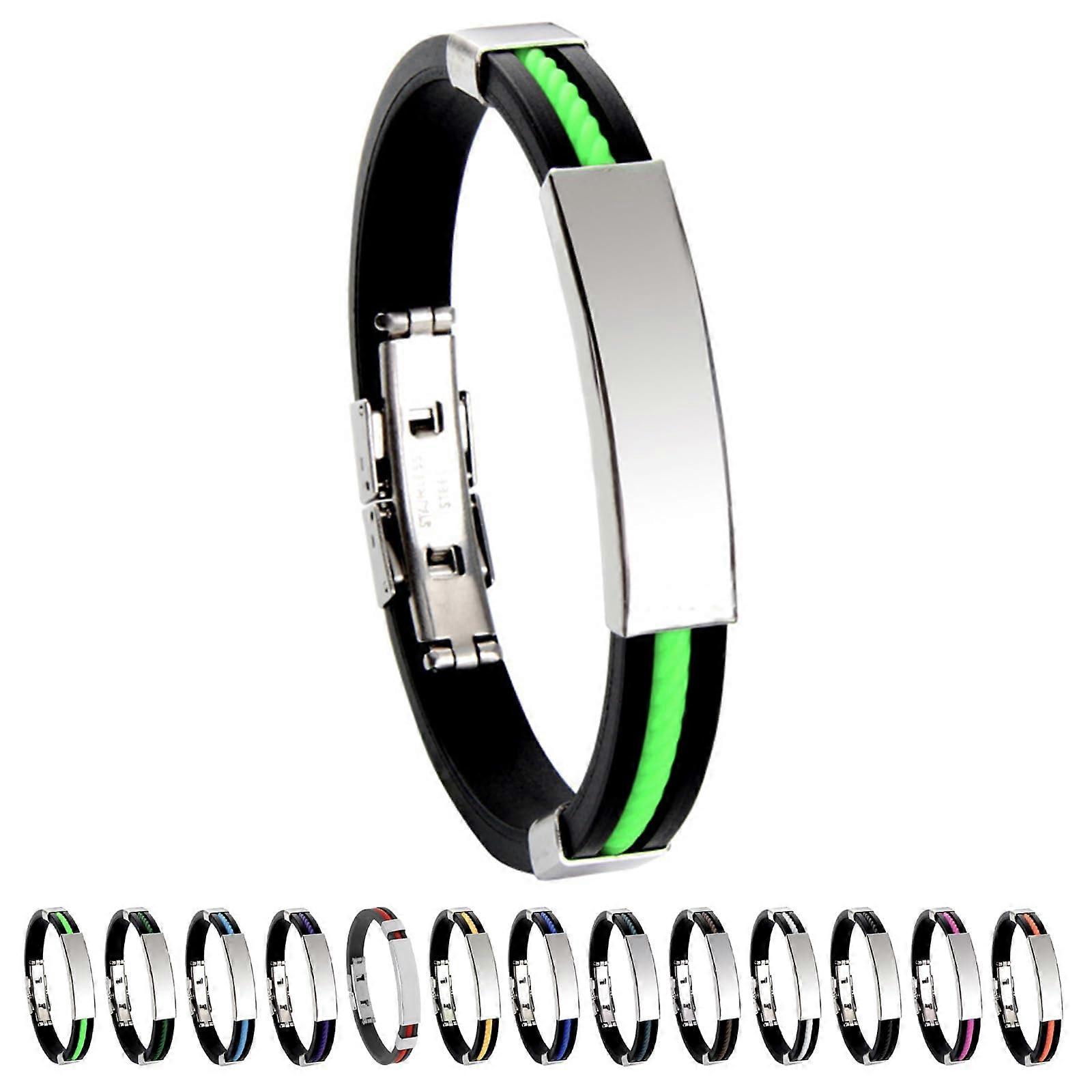 Titanium Bracelet Adjustable Unisex Light Green One Size
