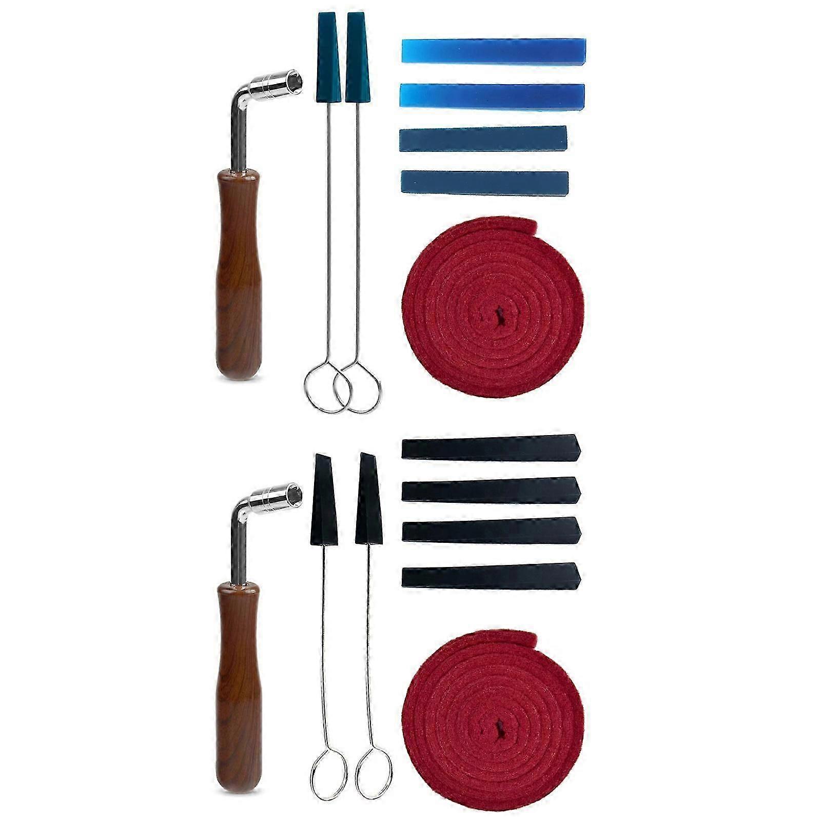 Piano Tuning Kits Tuner Tools Set Music Instrument Accs for w/ Metal Tuning Wrench Felt Temperament Strip Practical Kit Blue