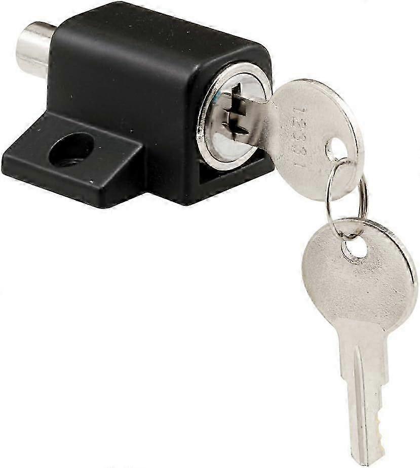 S 4005 Push-In Sliding Door Keyed Lock, 1 In., Diecast and Steel ComponentsA