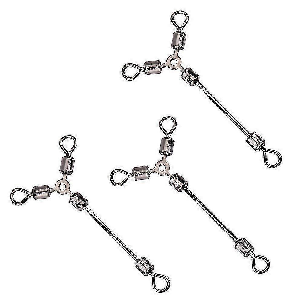 15Pcs Y Form 3-Weg Rollen Wirbel Angeln Haken Köder Anschlüsse