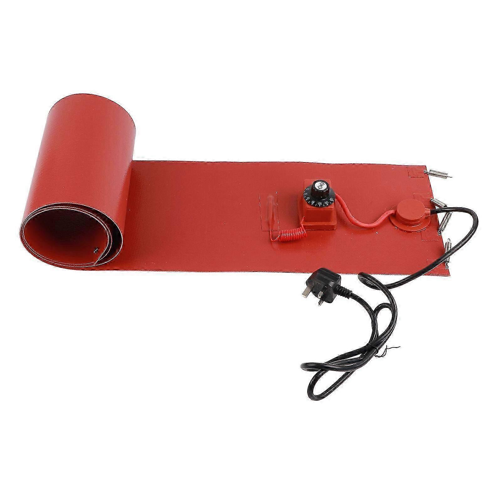 200L Drum Pail Heater Belt with Silicone Heating Pad & Thermostat - Oil Drum Heater with Elastic Spring for 220V UK Plug